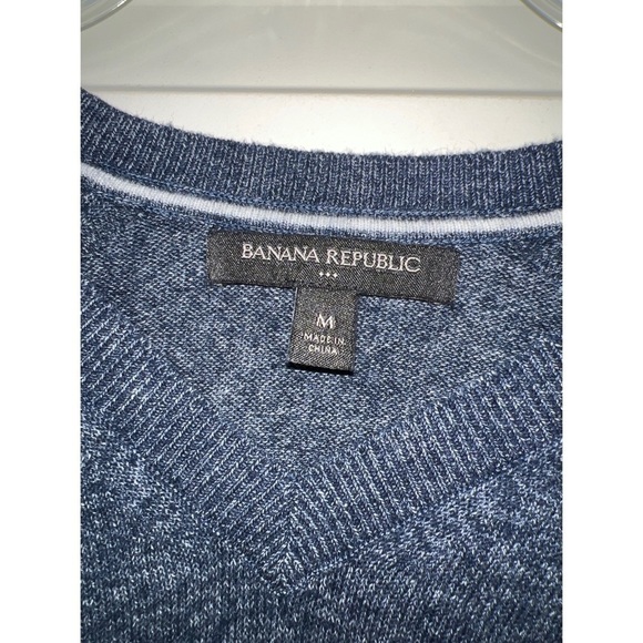 Banana REPUBLIC BLUE COTTON SWEATER - SIZE M - Picture 3 of 4